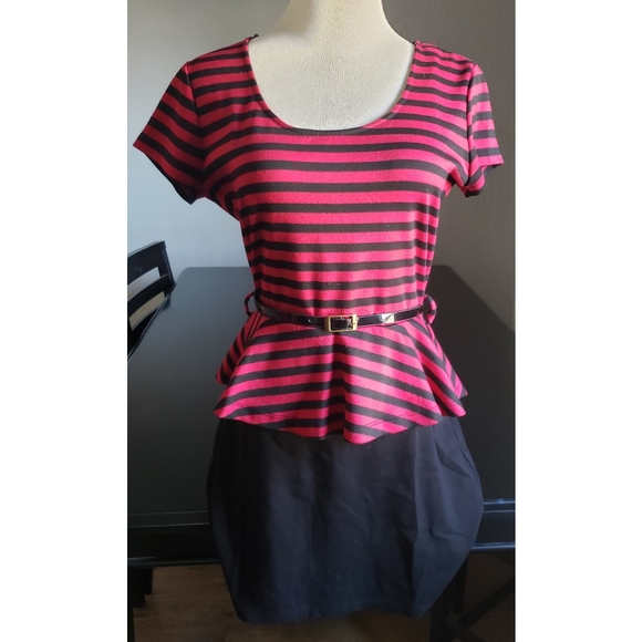 My Michelle Dresses & Skirts - 🇺🇲 5/$30 [My Michelle] Striped Peplum Mini Dress